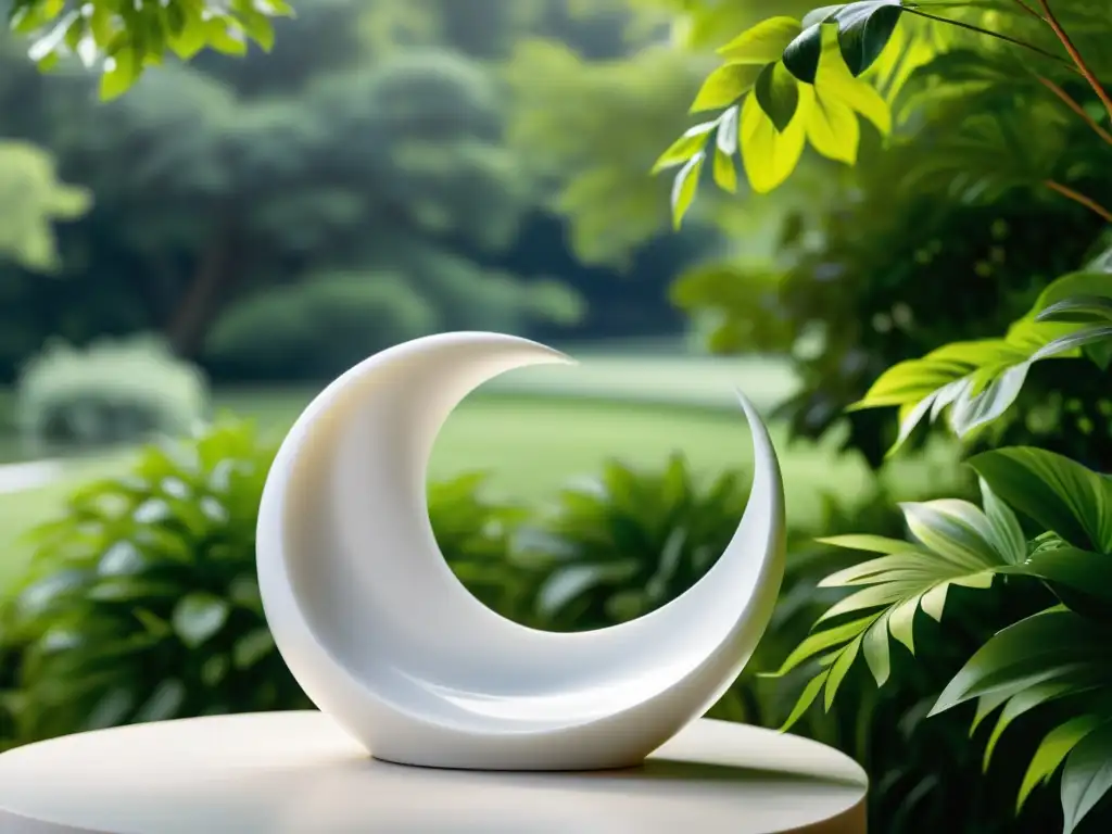 Escultura Feng Shui para hogar, brinda abundancia y armonía con su forma de río en mármol blanco, reflejando serenidad natural