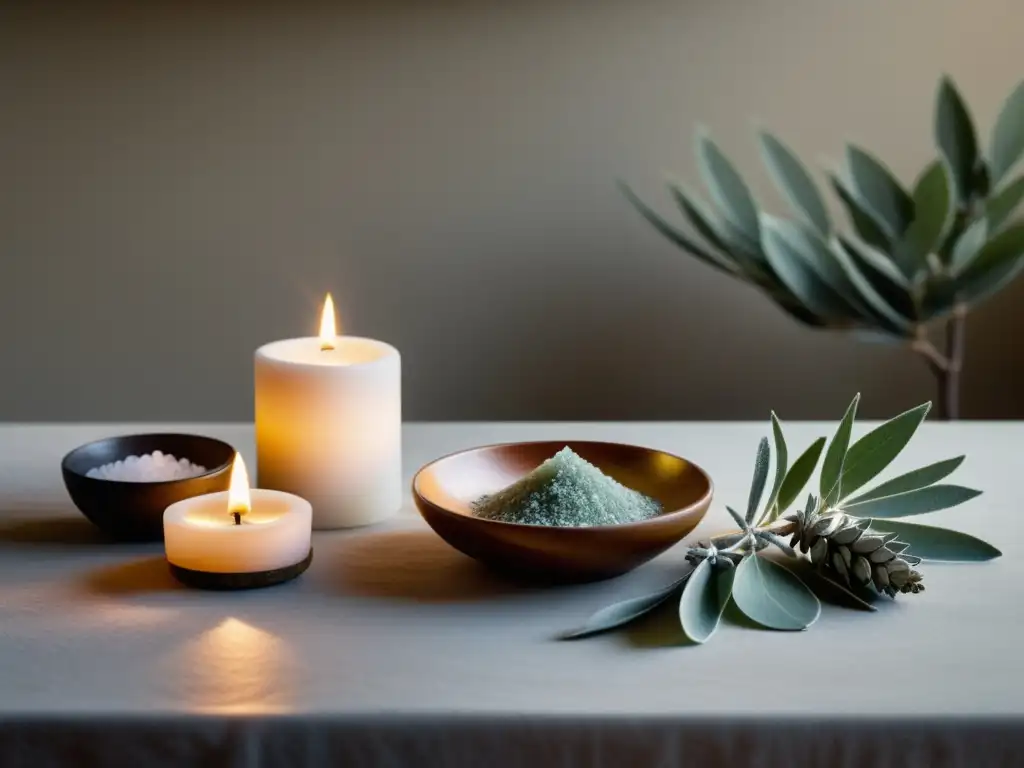 Un altar sereno y minimalista con limpieza energética con Feng Shui