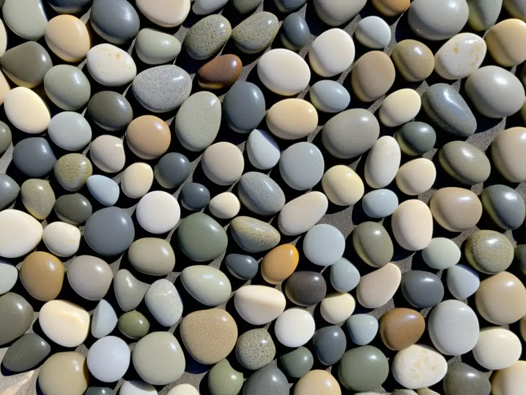 Un jardín Zen armonizado con piedras de río suaves y frescas, invitando a la tranquilidad y el equilibrio