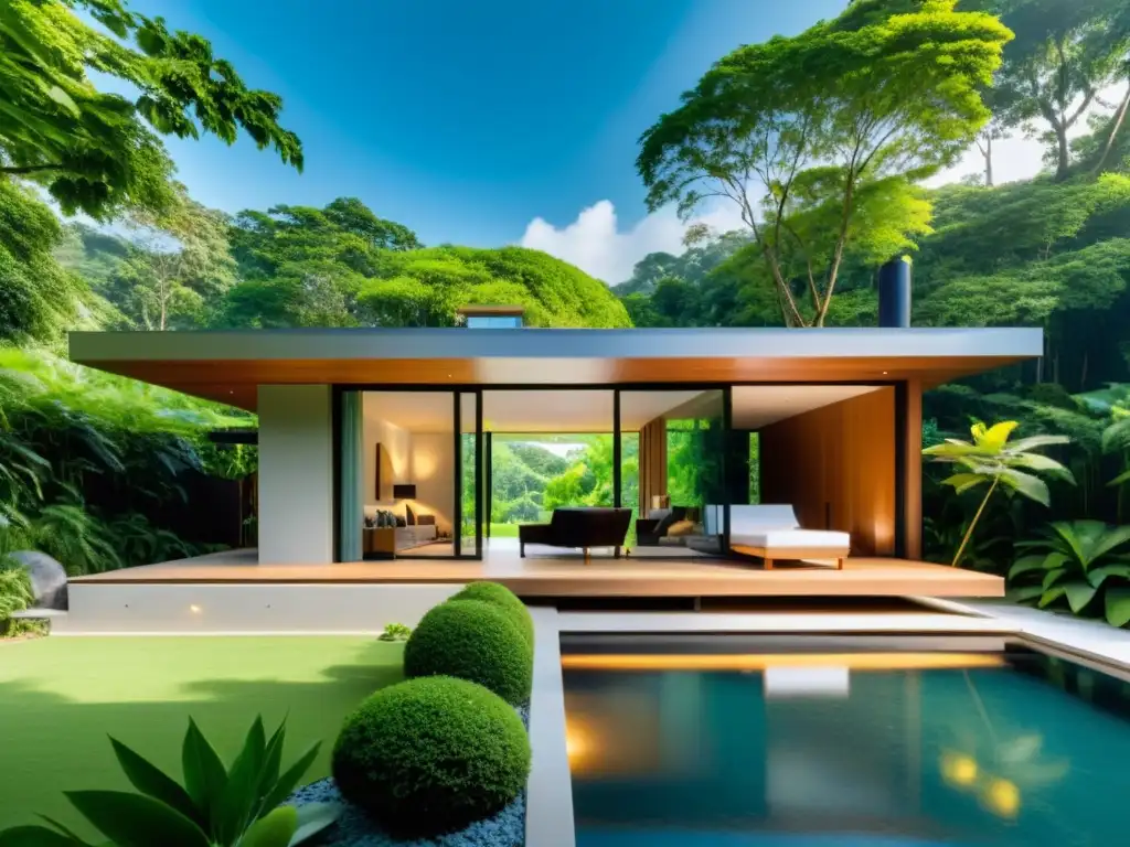 Arquitectura ecológica en armonía con la naturaleza, inspirada en el Feng Shui