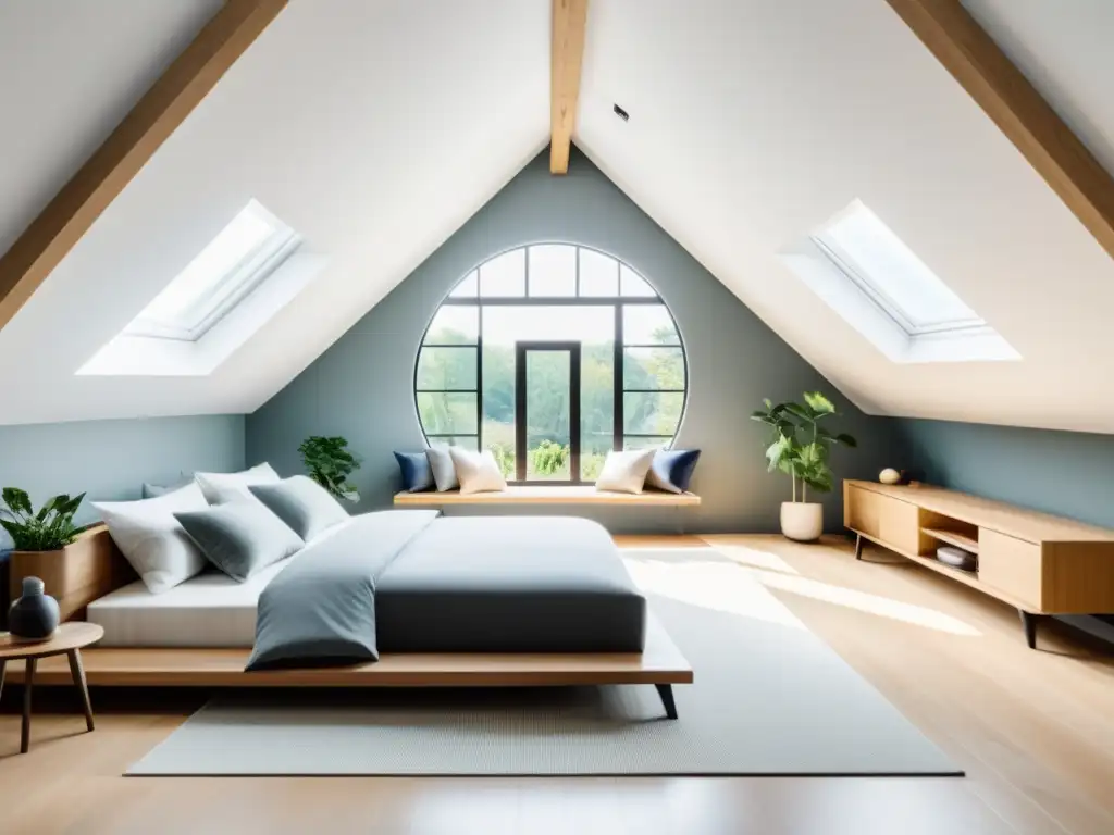 Ático moderno con Feng Shui, diseño minimalista, luz natural y armonía elegante