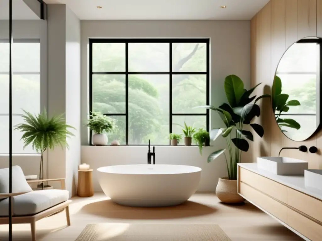 Baño organizado con armonía Feng Shui para relajarse y rejuvenecer