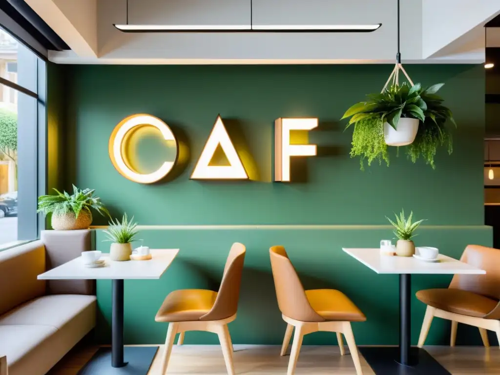 Transformación de cafetería con Feng Shui: Interior sereno y armonioso con diseño minimalista, iluminación natural y elementos equilibrados