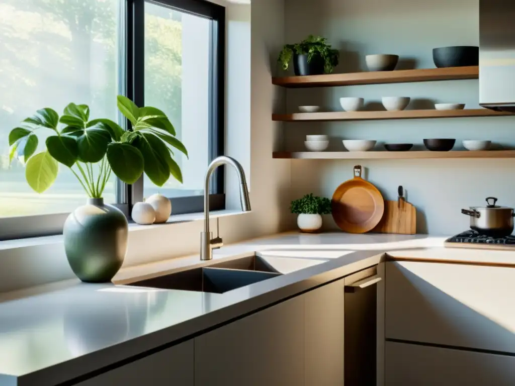 Feng Shui en la cocina: un espacio sereno y equilibrado con limpieza ecológica, luz natural y toques de verdor