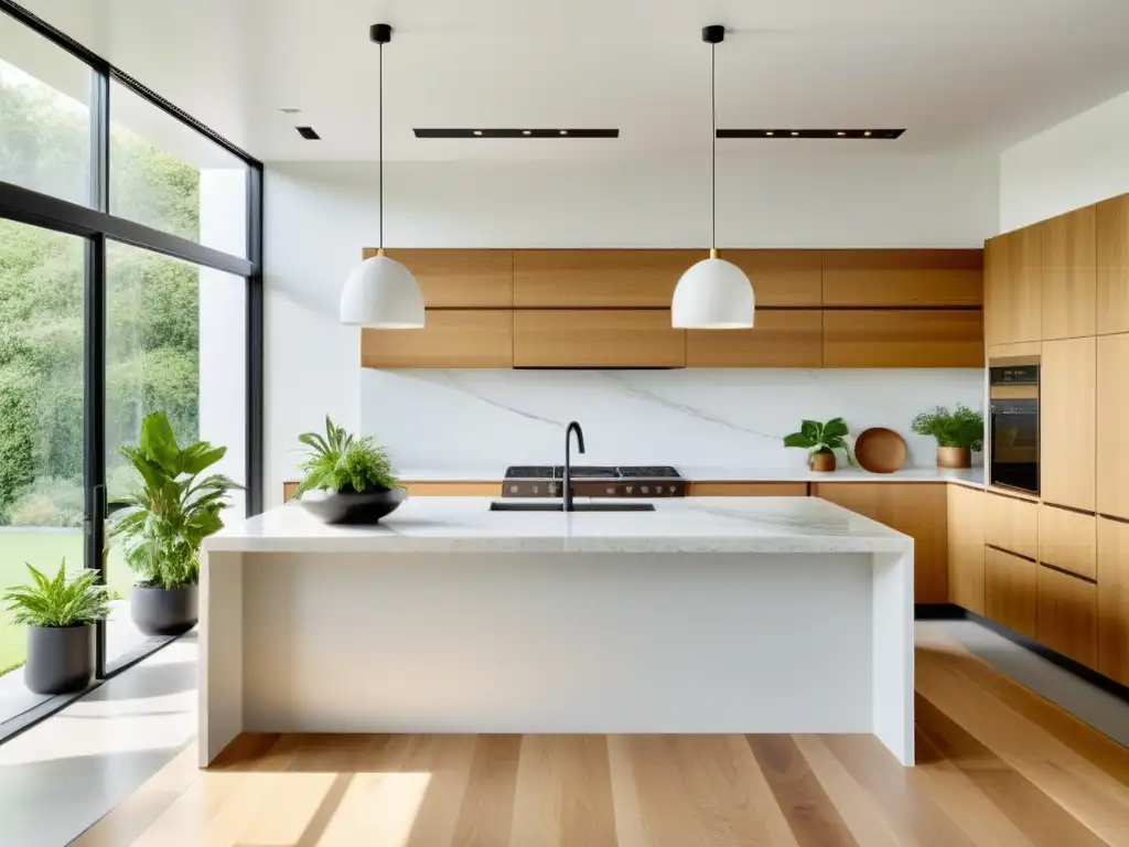 Una cocina moderna y minimalista con diseño Feng Shui en la Cocina