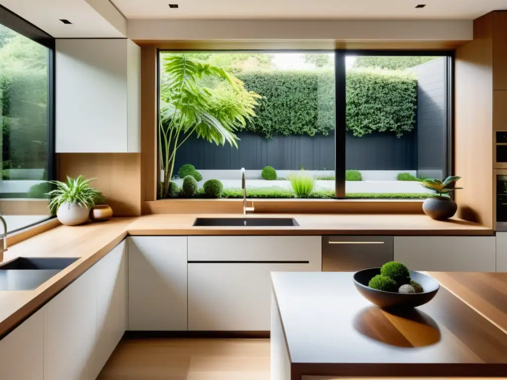 Una cocina moderna y minimalista con elementos de Feng Shui