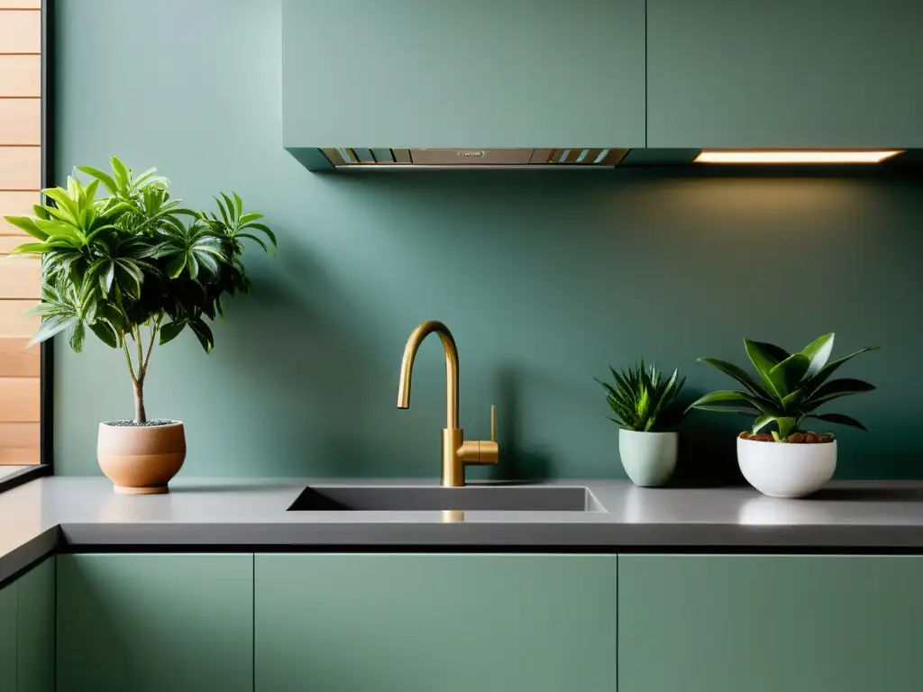 Transformación cocina principios Feng Shui: Cocina renovada con equilibrio, plantas y serenidad