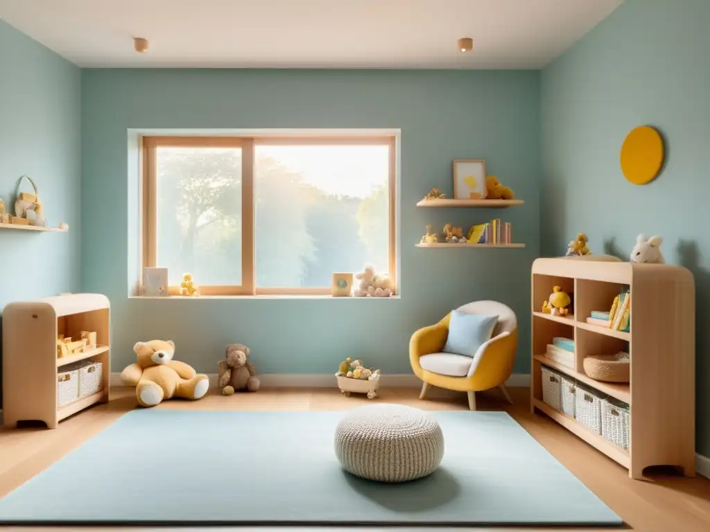 Consejos Feng Shui habitación infantil: Sereno vivero con colores suaves, muebles de madera y luz dorada