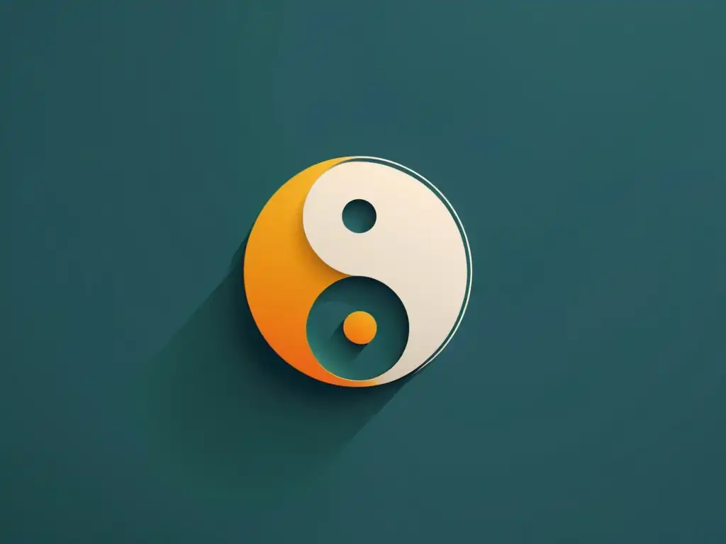 Un diseño de logo minimalista que combina elementos yin y yang en armonía, aplicando principios Feng Shui diseño en un entorno sereno y equilibrado