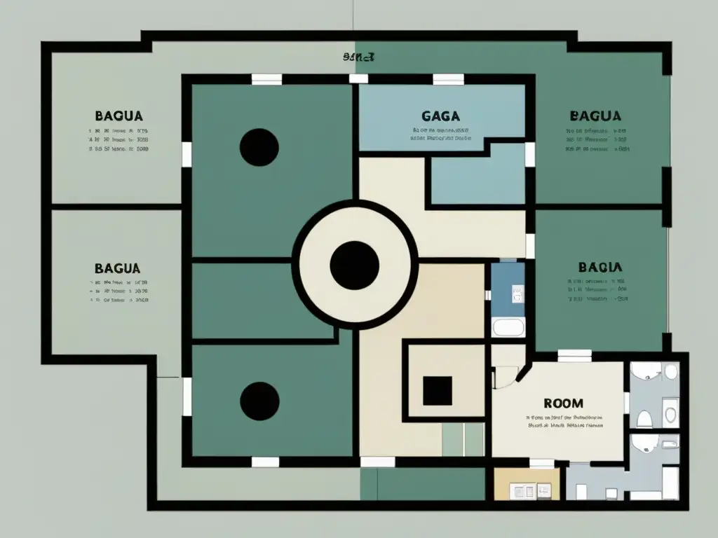 Un diseño minimalista y armonioso integra el Bagua Feng Shui en el hogar, promoviendo equilibrio emocional con el Bagua Feng Shui