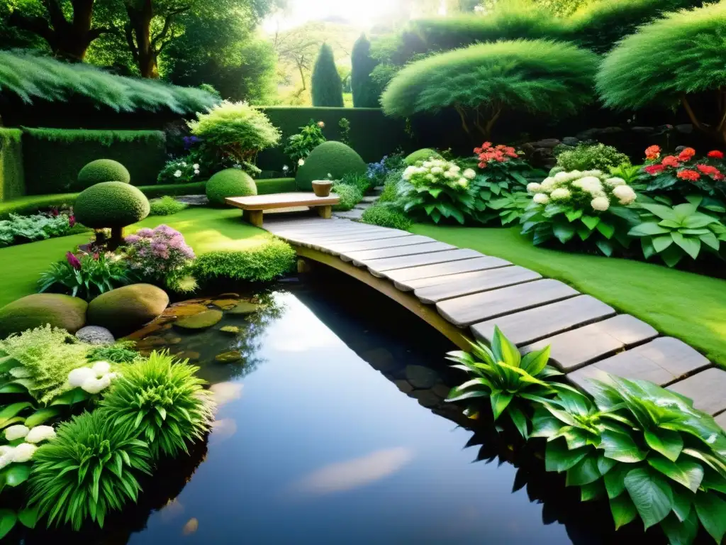 Diseño de jardín con Feng Shui y permacultura: Un oasis sereno y equilibrado, con piedras, agua y naturaleza en armonía