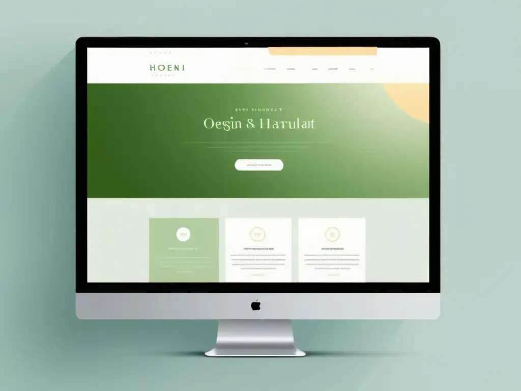 Diseño web elegante y equilibrado con Feng Shui en la web, armonía y moderna sofisticación en colores pastel y espacios blancos