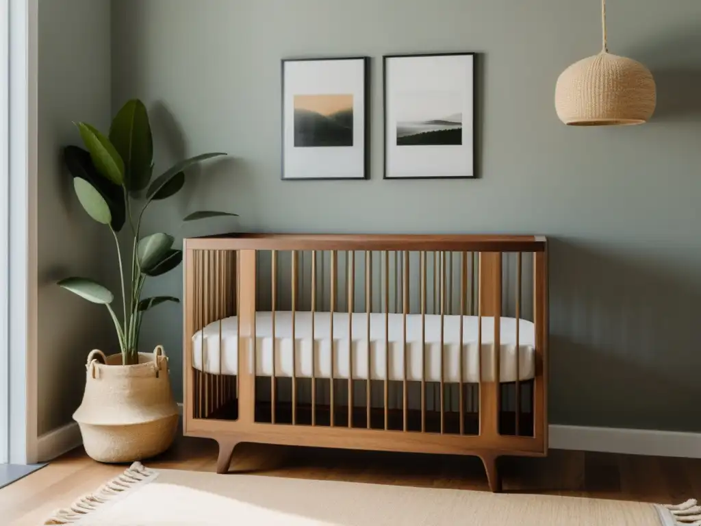 Un dormitorio infantil acogedor y minimalista con materiales conscientes para habitación infantil, luz natural y toques de verde