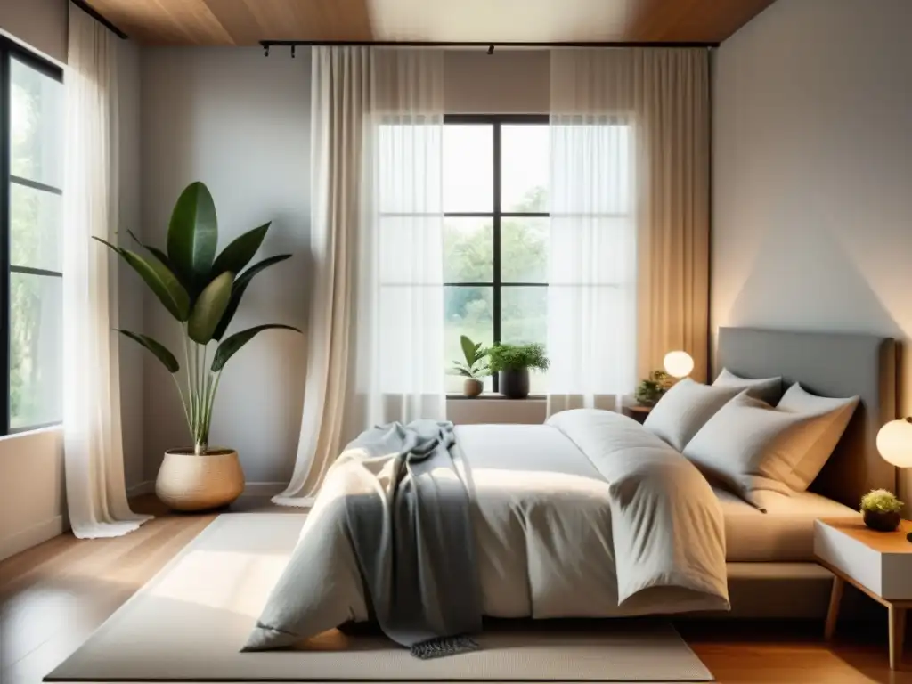 Un dormitorio tranquilo con luz natural y decoración minimalista