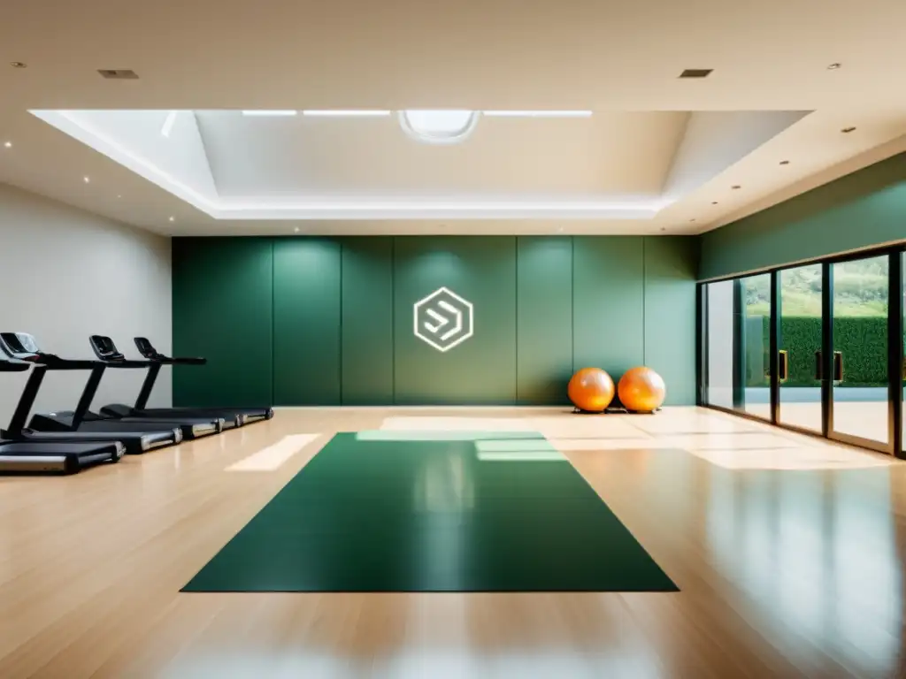 Distribución equipamiento deportivo Bagua en gimnasio iluminado con luz natural y armonía de diseño