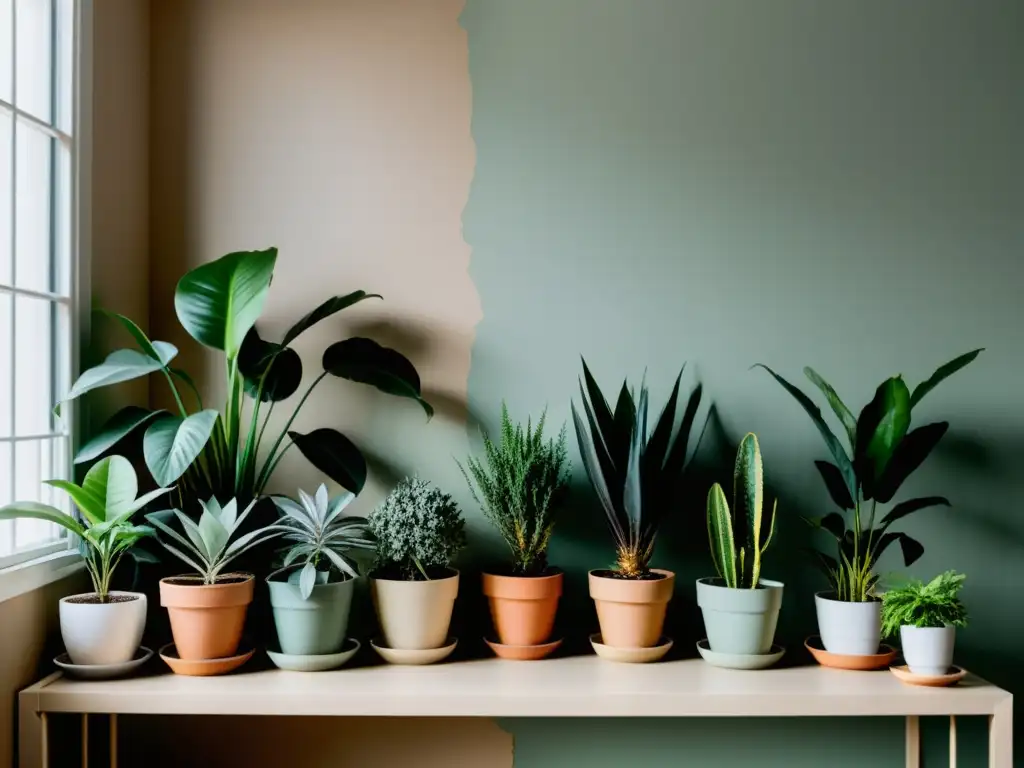 Espacio desordenado con plantas marchitas, generando energía negativa