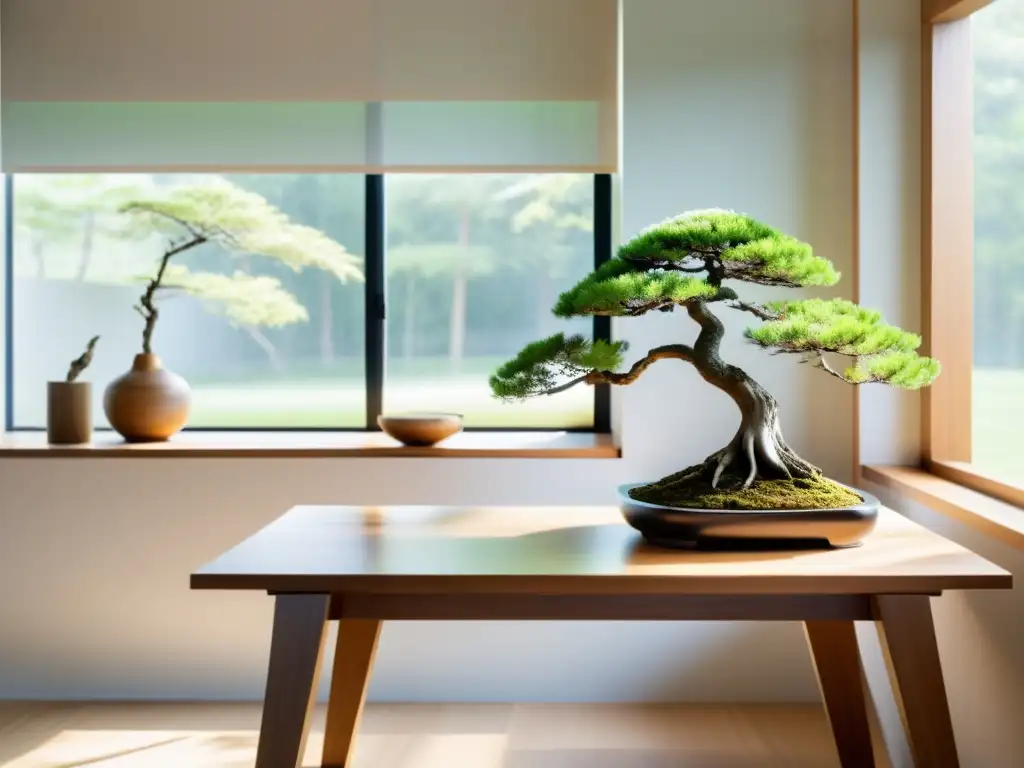 Espacio de estudio contemporáneo con elementos de Feng Shui, ideal para concentrarse