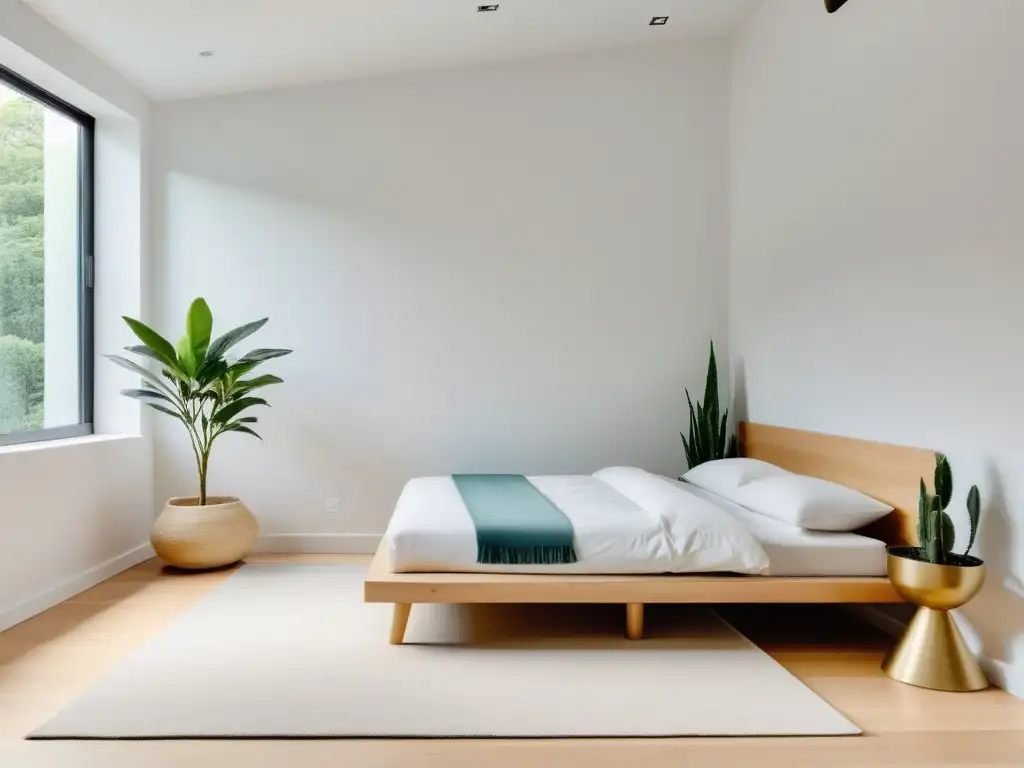 Espacio infantil sereno con influencia del Feng Shui, propicio para la creatividad y la relajación, con una decoración minimalista y luz natural suave