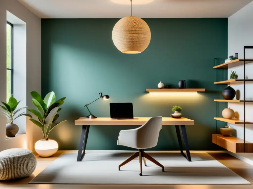 Un espacio interior armonioso y equilibrado, con diseño minimalista y elementos de Feng Shui en diseño interior