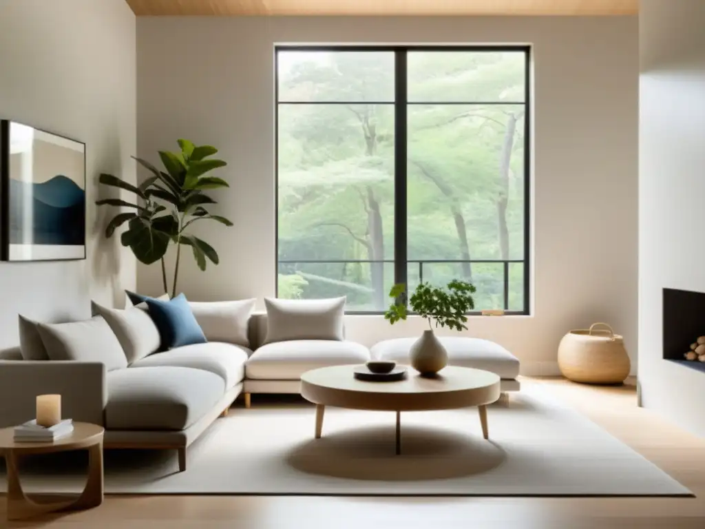 Espacio minimalista con luz natural y calma, ideal para el Feng Shui