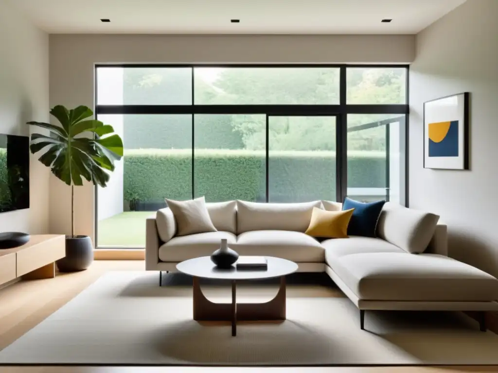 Espacio minimalista y sereno con influencia de Feng Shui para apartamento