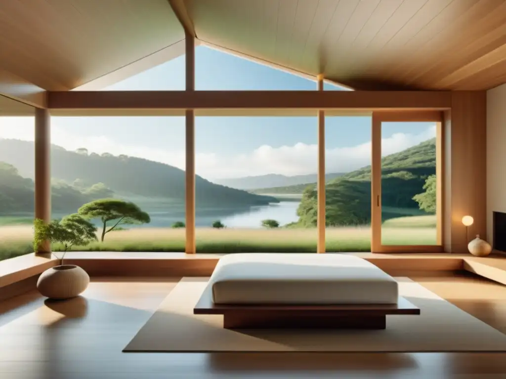 Espacio minimalista con vista a la naturaleza