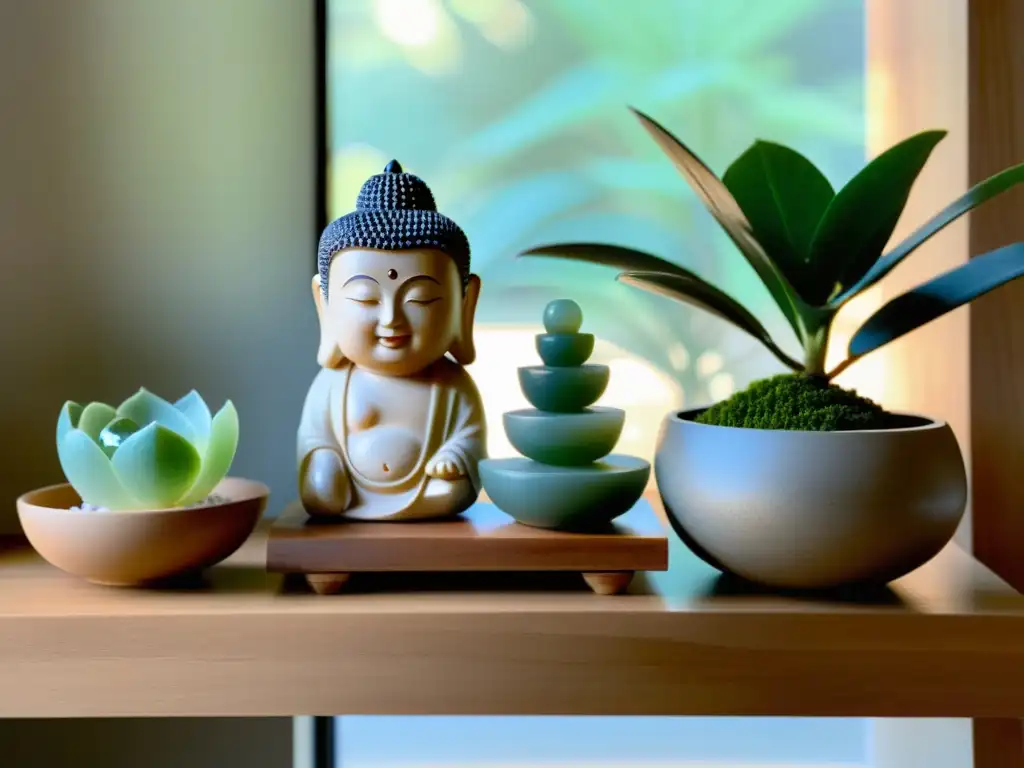 Un espacio minimalista y zen con amuletos Feng Shui que aportan armonía al hogar