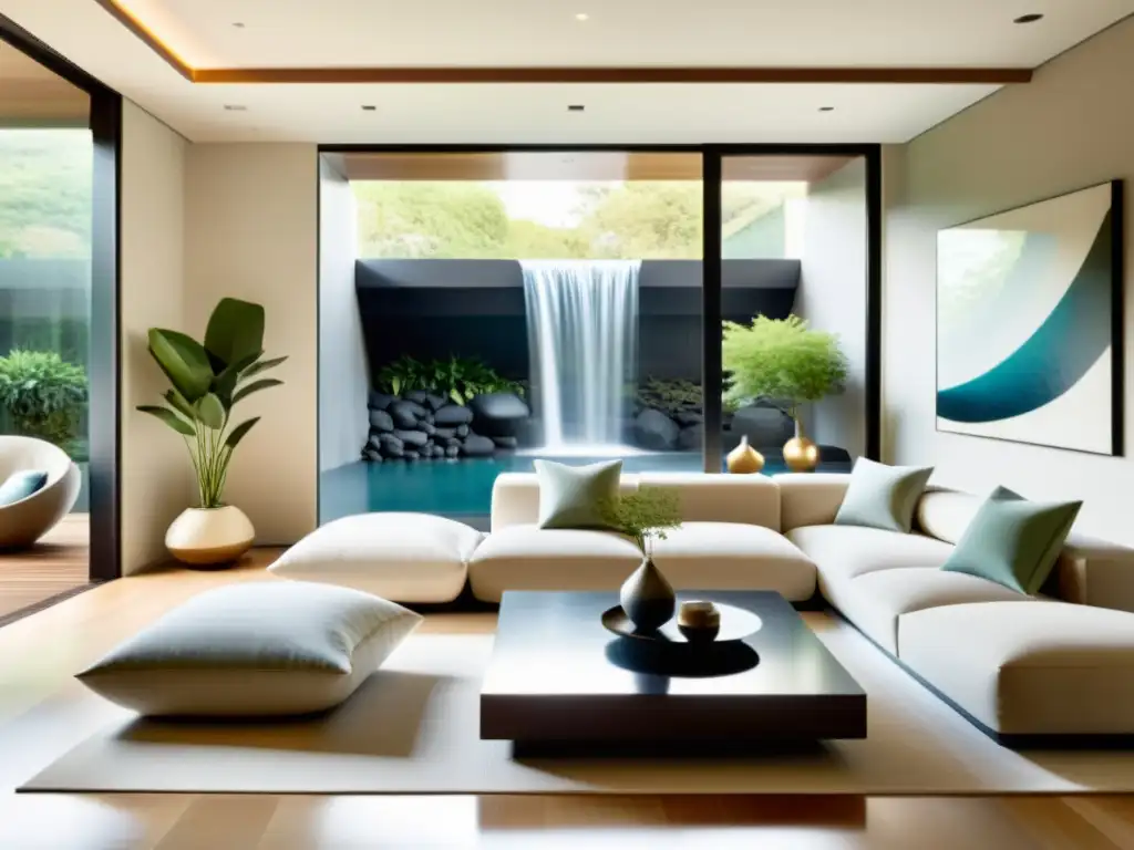 Espacio sereno con diseño de espacios serenos con Feng Shui: sala minimalista con muebles limpios y mucha luz natural