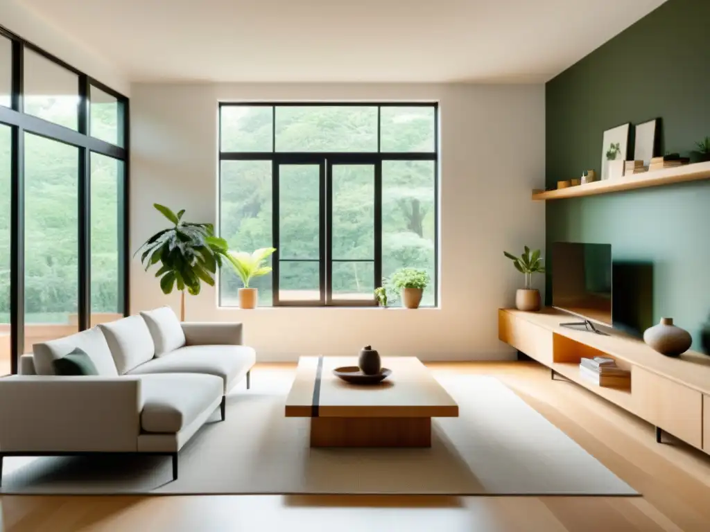 Espacio sereno y minimalista con claves del Feng Shui para organizar