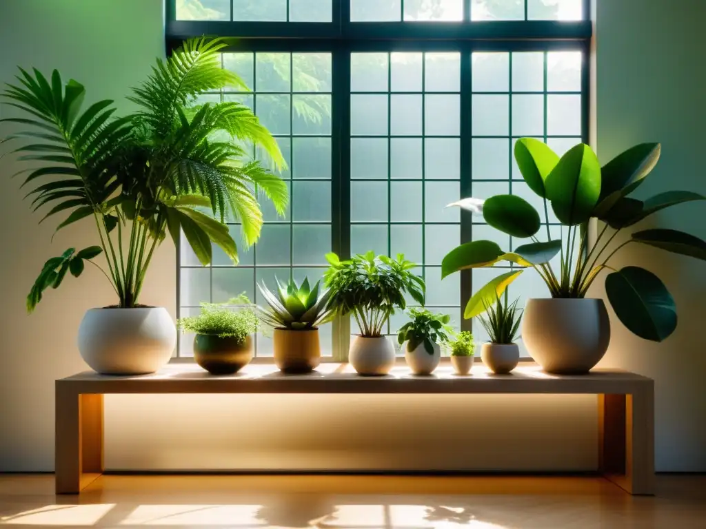 Espacio sereno con plantas para armonizar el hogar, luz natural y ambiente tranquilo