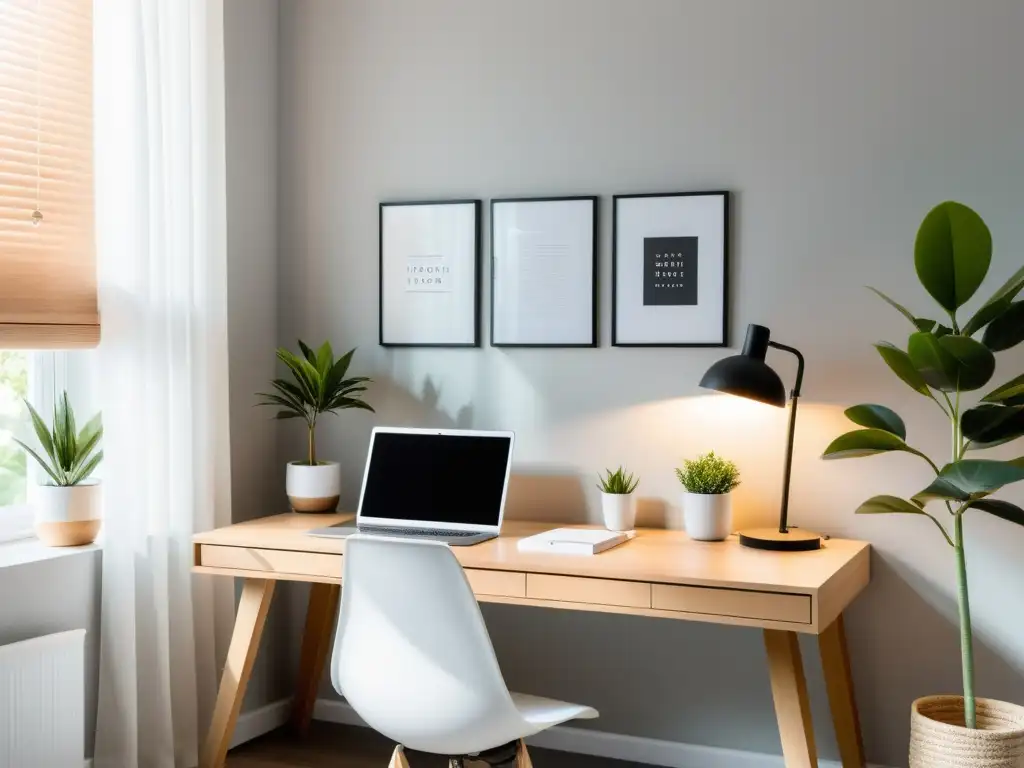 Un espacio de trabajo minimalista y armonizado con Feng Shui para armonizar espacio trabajo