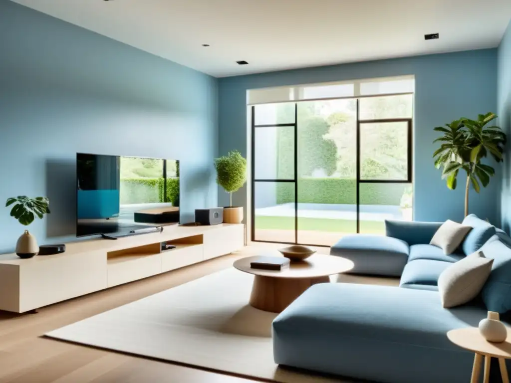 Espacio de videojuegos con diseño Feng Shui, minimalista y sereno, bañado en luz natural con muebles modernos y armonía de colores