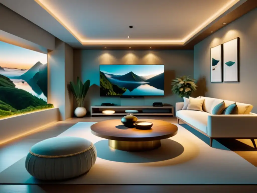 Espacio virtual sereno y minimalista con Feng Shui en realidad virtual