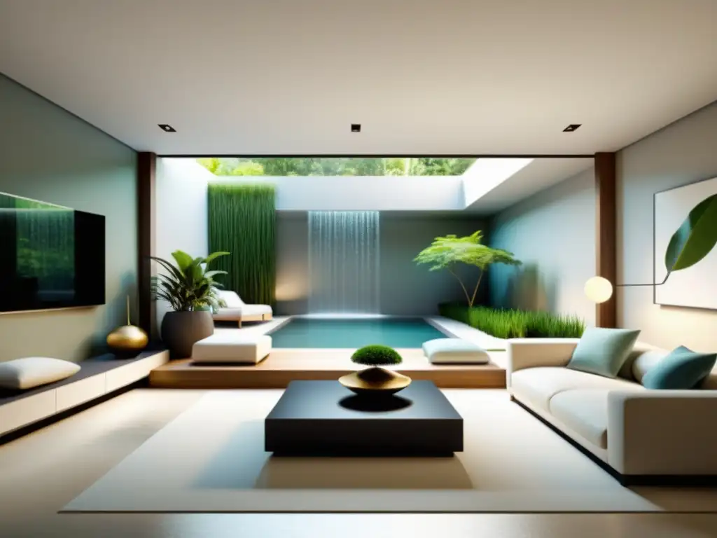 Espacio virtual de vida con diseño Feng Shui para armonía y equilibrio