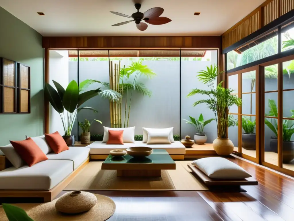 Espacioso hogar vietnamita con diseño feng shui que irradia armonía y serenidad