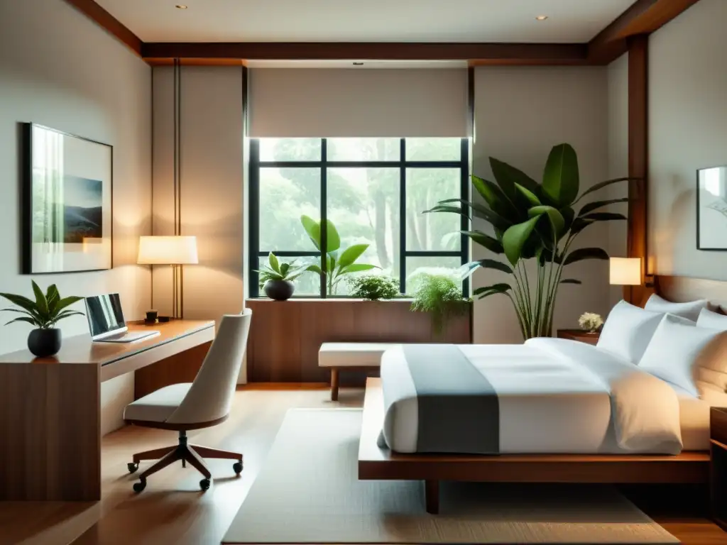 Espacioso hotel minimalista con diseño Feng Shui para relajación y armonía