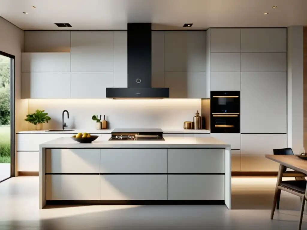 Ubicación estratégica cocina Feng Shui: Cocina minimalista con estufa en posición de comando, armonía y flujo de energía