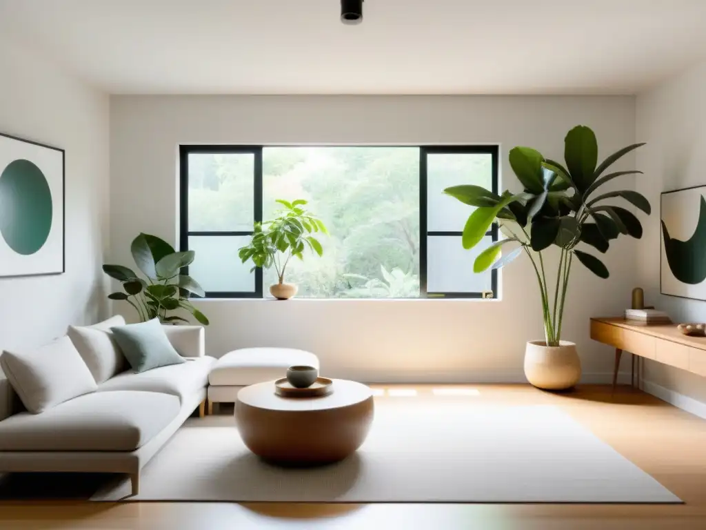 Rediseño estudio artístico feng shui: Espacio sereno con líneas limpias, luz natural y decoración armónica en tonos neutros