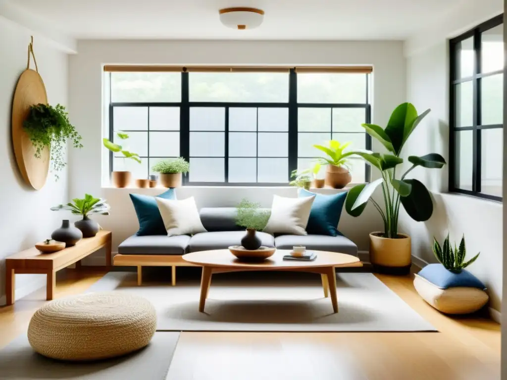 Un estudio minimalista con elementos de Feng Shui para mini apartamentos: equilibrio, armonía y tranquilidad en cada rincón