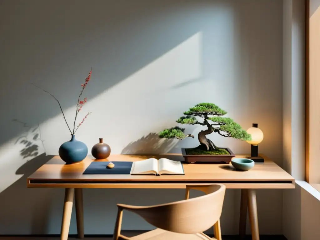 Un estudio minimalista con decoración Feng Shui en la literatura contemporánea