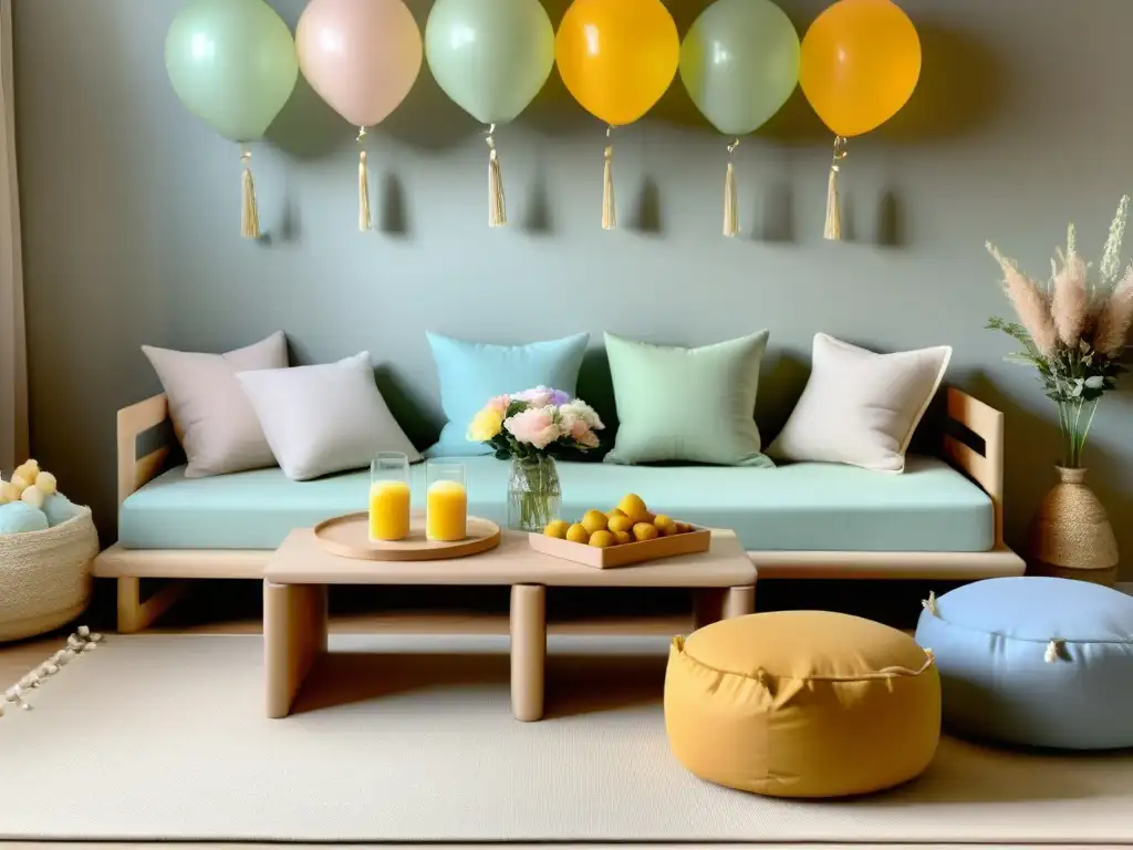 Una fiesta infantil armoniosa con elementos de Feng Shui: colores suaves, materiales naturales y una atmósfera acogedora