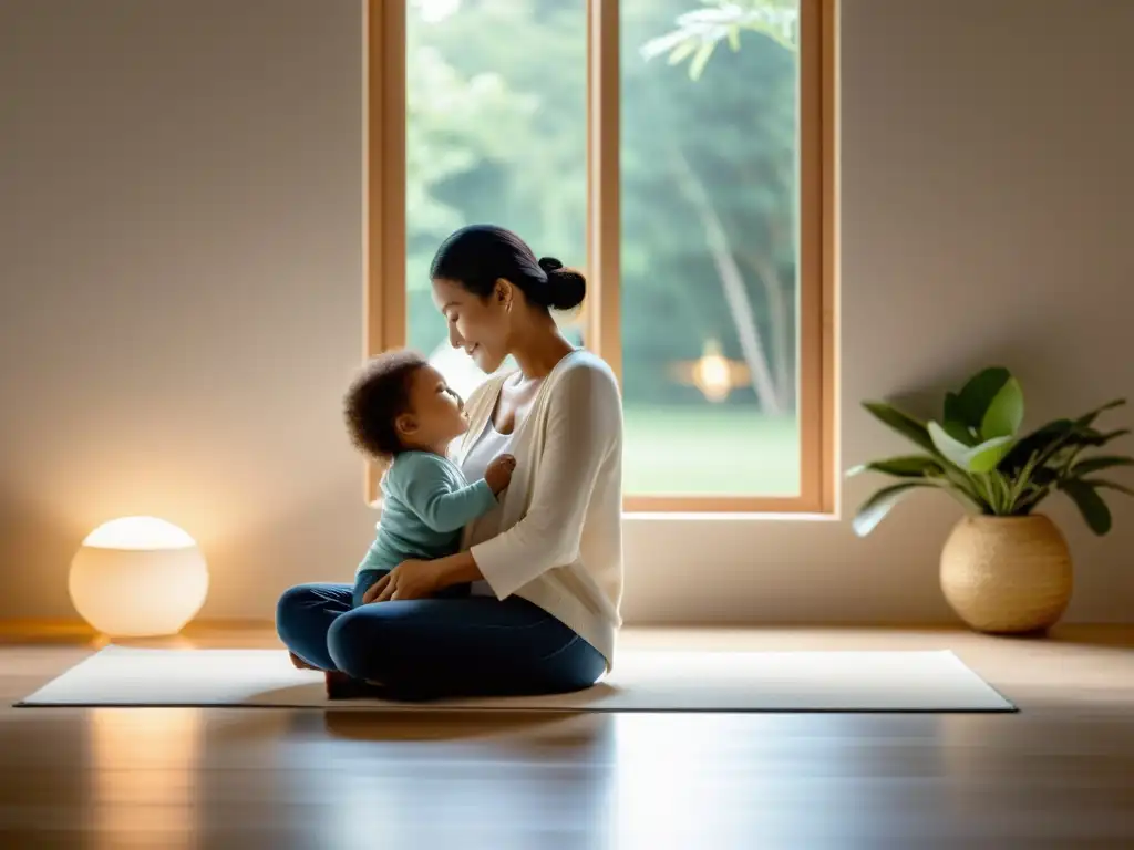 Madre e hijo en armonía, reflejando el vínculo maternoinfantil con Feng Shui para fortalecerlo