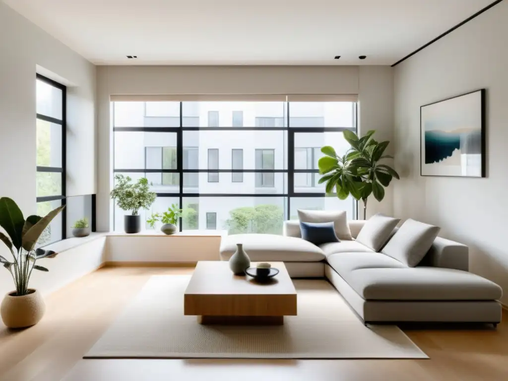 Un hogar sereno y minimalista con diseño Feng Shui para apartamentos compactos