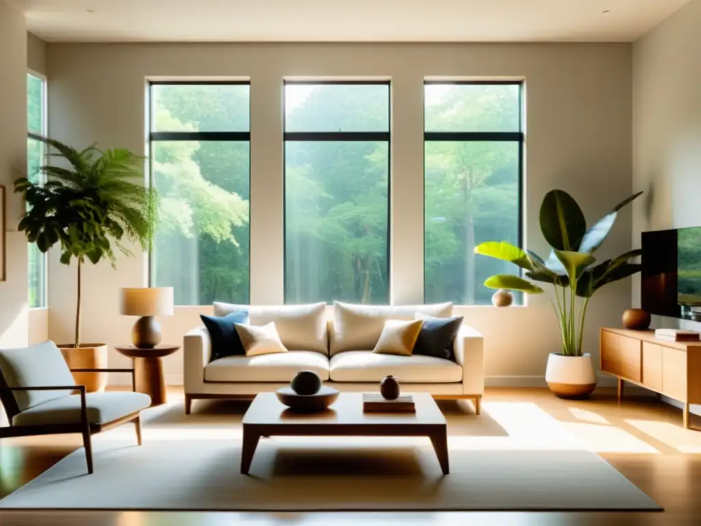 Un hogar sereno y minimalista con luz natural y elementos de Feng Shui limpieza ecológica hogar