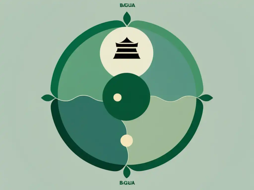 Imagen de alta resolución del Mapa Bagua Feng Shui, con líneas limpias y colores armoniosos