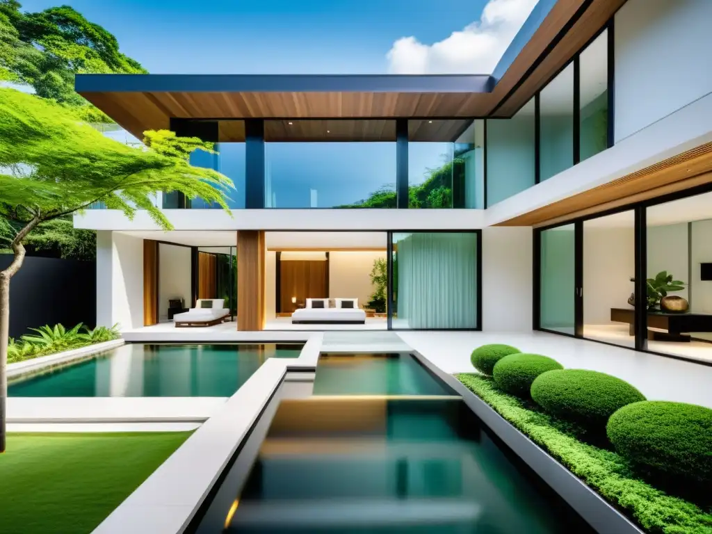 Imagen de arquitectura global con Feng Shui, integrando armonía y equilibrio en un diseño moderno y minimalista