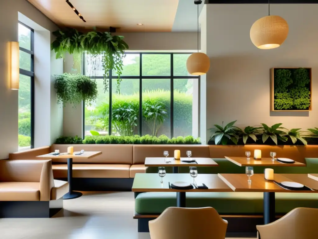 Imagen de restaurante armonizado con elementos Feng Shui, transmite tranquilidad y equilibrio para crear un ambiente acogedor y armonioso