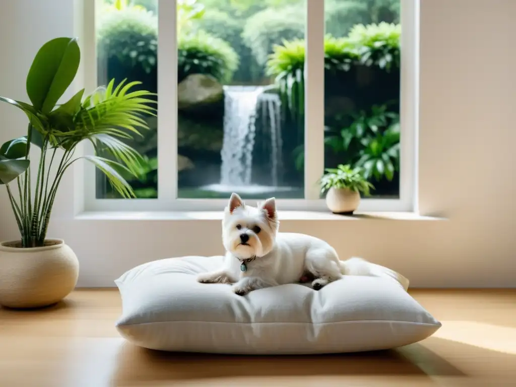 Una imagen de serenidad en una habitación blanca con luz natural