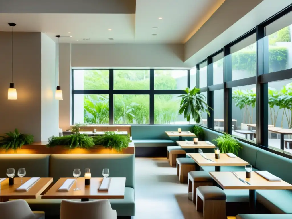 Interior de restaurante con Feng Shui para armonía culinaria y paz