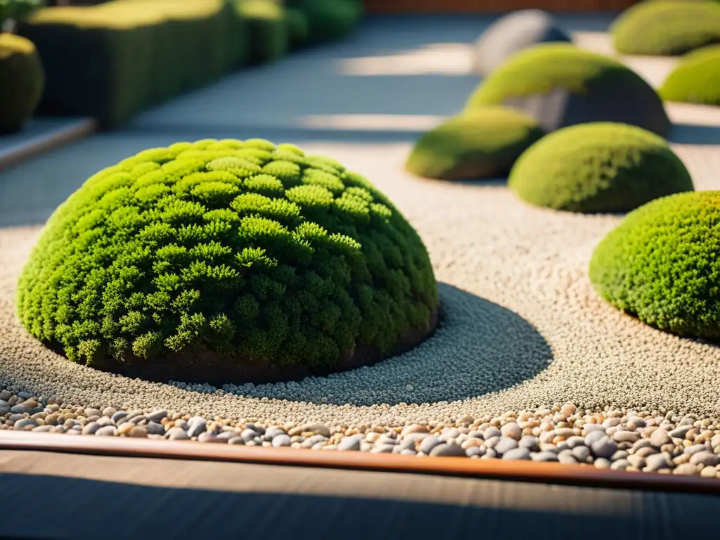 Jardines Zen para armonía interior: Imagen 8k de un jardín japonés con rocas, grava y un ambiente sereno